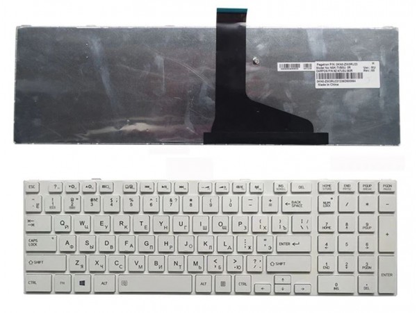 Tipkovnica za Toshiba Satellite C850 C855 C850D C870 L850 X870 L855 / NSK-TT5SU / 0KN0-ZW4UK23 / BELA / EU (QWERTZ) Slov. nalepke